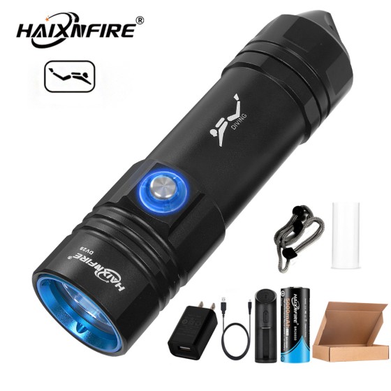 HaixnFire DV28 Scuba Diving Flashlight with 2500 Lumens and Waterproof Design