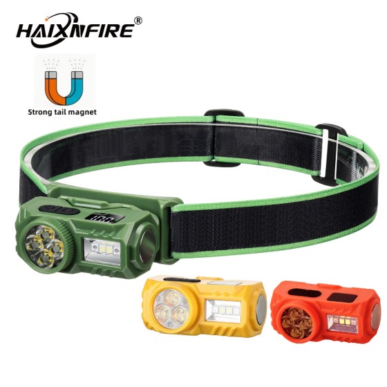 HaixnFire HP43 Type-C rechargeable headlamp outdoor camping work light with sensor waving to light up the cap clip light mini headlamp