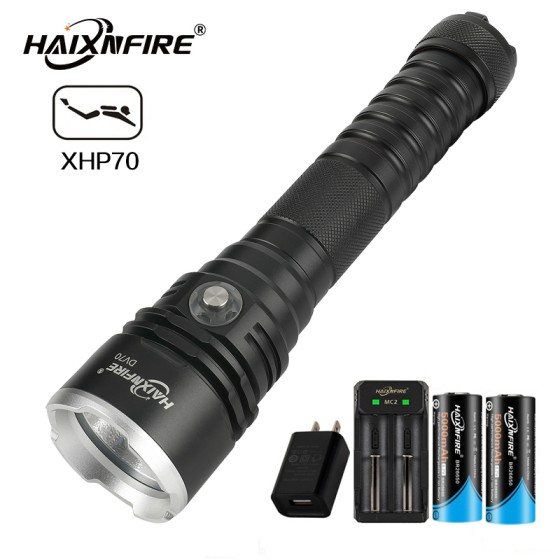 HaixnFire DV70 Underwater Waterproof Torch XH-P70 Scuba Diving flashlight 10000 Lumens Outdoor Camping Light