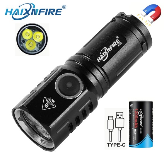 HaixnFire X53 4 Mode Type-C Rechargeable Flashlight Outdoor Camping Work Light Mini Flood Flashlight