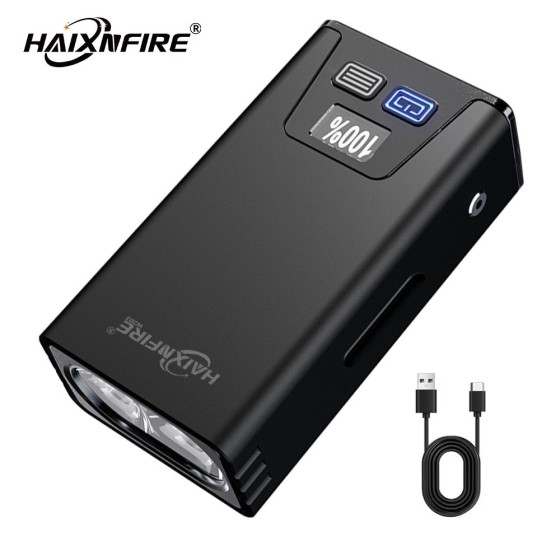HaixnFire W203 Outdoor camping lamp USB rechargeable 3000 lumens Floodlight LED flashlight Front and rear headlights Bicycle lights and bicycle accessories Emergency light