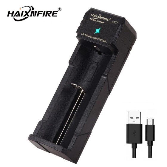 HaixnFire MC1 Battery Charger Smart Charge USB 18650 26650 18350 32650 21700 26700 26500 Li-ion Rechargeable Battery Adapter