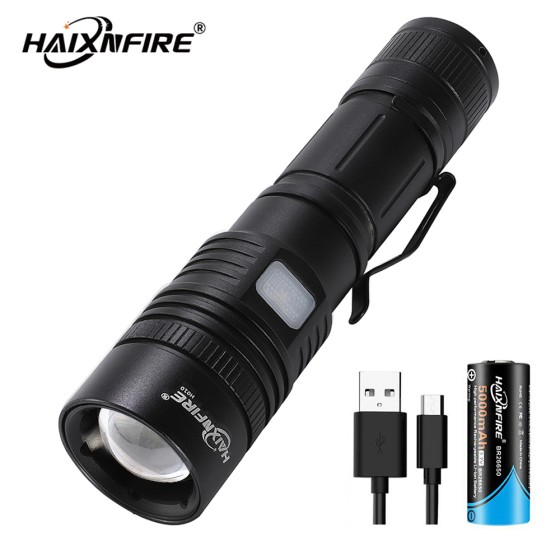 Haixnfire H010 floodlight XHP50 camping light USB charging flashlight 6000 lumens LED telescopic zoom lamp