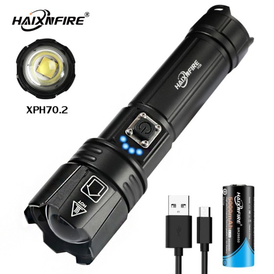 HaixnFire H38 floodlight XHP70 Camping light USB charging flashlight 6000 lumens searchlight