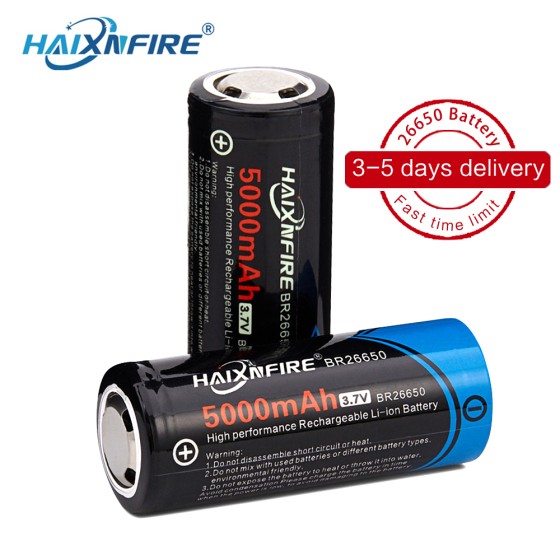 Haixnfire 26650 large capacity lithium battery 5000mAh rechargeable 3.7VS flashlight