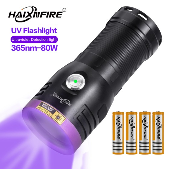 Haixnfire SV80 UV flashlight 80W high -power purple light detection catmo moss anti pseudo appraisal lamp